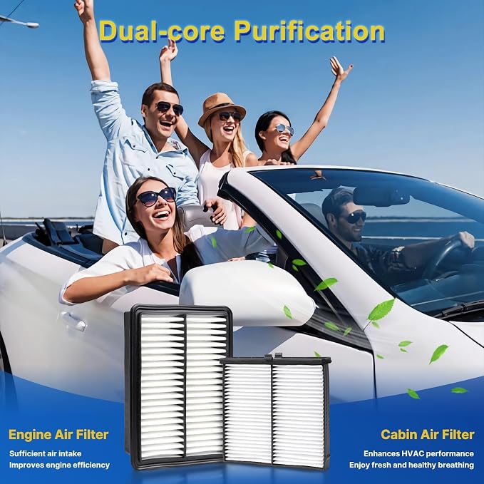 Cabin & Engine Air Filter Kit for 2019-2023 Mazda 3 2.0L, 2019-2026 Mazda3 2.5L
