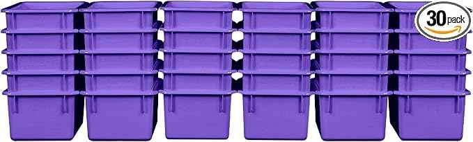 Wood Designs Cubby Storage Bin, Heavy Duty Plastic Containers