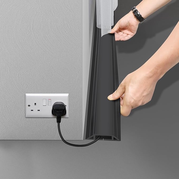 10 ft Cord Covers for Wires on Floor, Heavy Duty PVC Duct Floor Cord Cover, Floor Cable Cover Easy to Unroll Prevent Trip Hazard for Home Office or Outdoor Settings (Black)