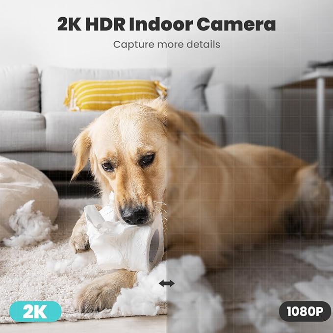litokam 2K Indoor Camera, 360 Pan/Tilt Home Security Cameras with Motion Detection, Pet Cam with Phone App, Baby Monitor with Night Version, WiFi Camaras, Two Way Audio, Work with Alexa, 2 Pack