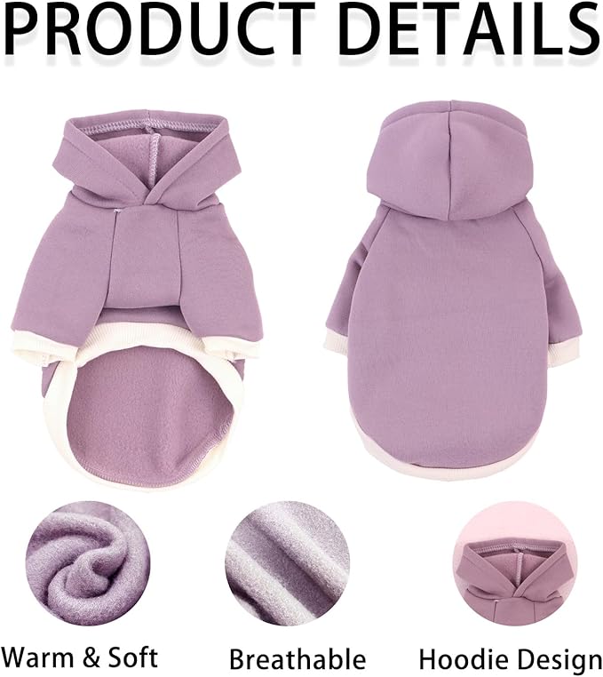 Custom Dog Hoodie, Personalized Sweatshirt with Photo Text Name Logo, Customized Hooded Sweater for Small Medium Large Dogs & Cats (Purple, X-Large)