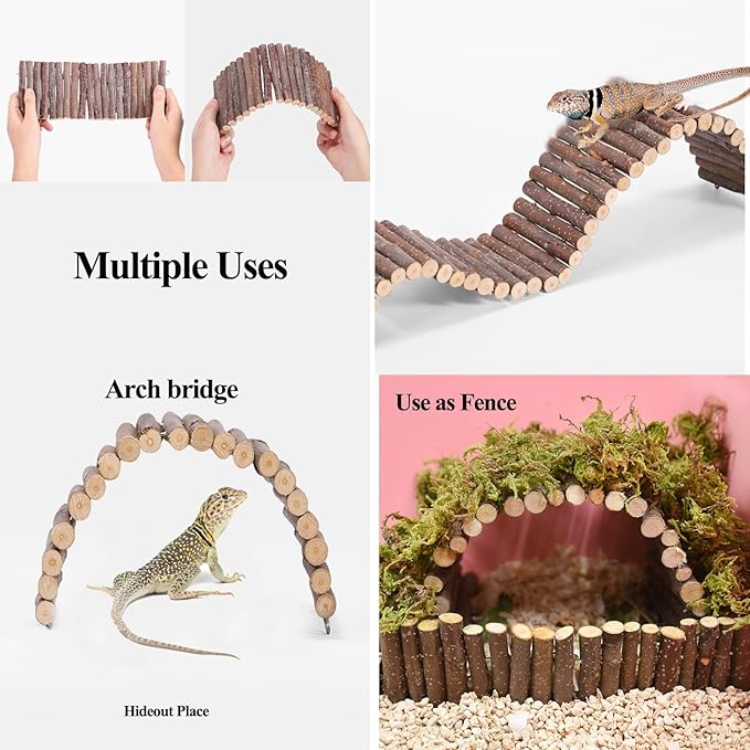 Bearded Dragon Tank Accessories, Reptile Mat Hammock Plants Bridge Jungle Climber Vines Terrarium Decorations for Bearded Dragon Lizard Snake