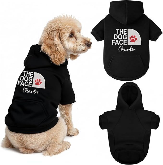 Noni Personalized Name Dog Hoodie, Embroidered Puppy Sweater with Name Text, Custom Pet Clothes Warm Winter Outfit for Dogs, Bright Puppy Sweatshirt, Pet Birthday Outfit, Gift for Dog Lovers