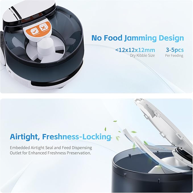 Enabot EBO ROLA Treat Dispenser Module for ROLA PetPal: Treat Toss, No Food Jamming Design, Airtight, Freshness-Locking, Remote App Control, Exclusively Designed for ROLA PetPal Smart Robot