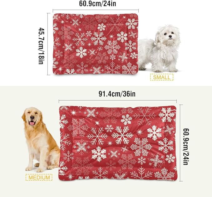 Snowflake Pet Bed Cute Dog Bed Mat Absorbing Non Slip Pad Pet Sleeping Mat for Small, Medium, and Large Dogs Puppy Cat 24 in x 18 in