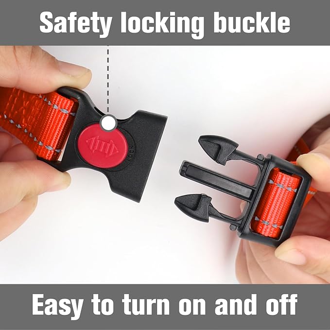 Joytale Martingale Collar for Dogs, Reflective Heavy Duty for Safety, Quick Release Buckle, Adjustable Nylon Collars for Medium Dogs Walking Training, Orange,M