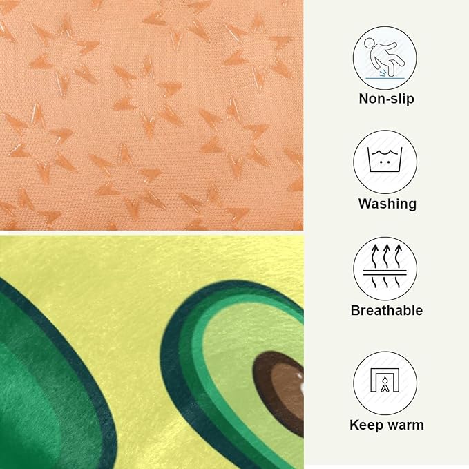 Yellow Avocado Pet Bed Cute Dog Bed Mat Absorbing Non Slip Pad Pet Sleeping Mat for Small, Medium, and Large Dogs Puppy Cat 24 in x 18 in
