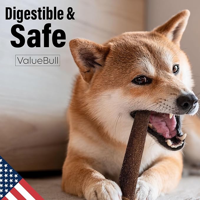 ValueBull USA Collagen Sticks for Dogs, 6 Inch Super Jumbo Chews, Natural Long-Lasting Dog Treats, 25 Count - Promotes Joint, Skin & Coat Health with Glucosamine and Chondroitin