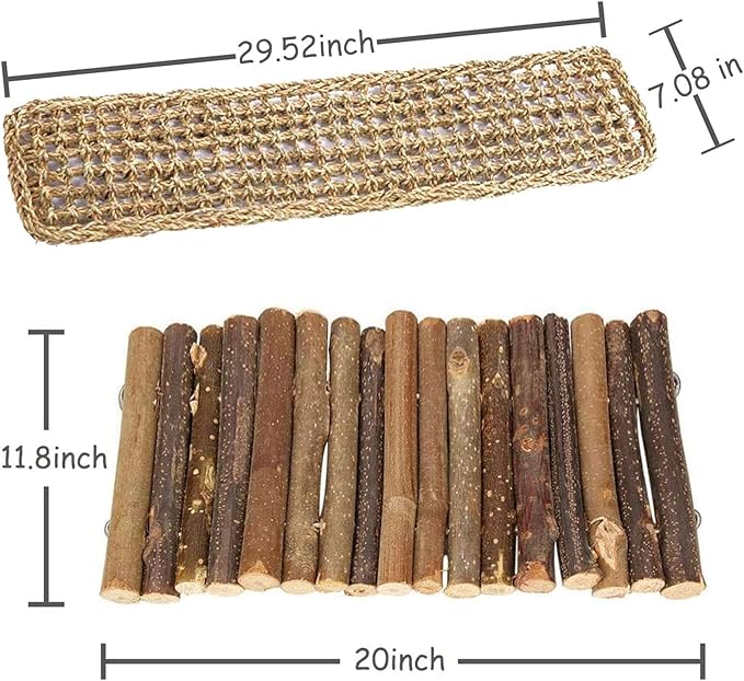 kathson Bearded Dragon Hammock Reptile Hideout Wooden Bridge Jungle Climber Vines Flexible Reptile Leaves with Suction Cups Reptile Habitat Decor for Chameleon, Lizards, Gecko, Snakes Climbing Hiding