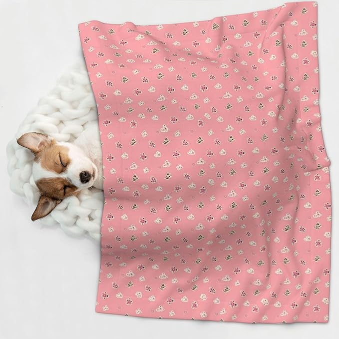 Two Sided Plush Pet Blanket for Crates Carriers Home Use, Pink Cheetah Leopard, Reversible Throw with Cozy Dot Fabric and Silky Reverse for Small Large Pets