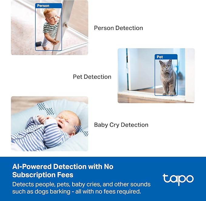 Tapo 3K 5MP Indoor Security Camera for Baby Monitor, Pet Camera w/Smart Motion Tracking, 360° Pan/Tilt, IR Night Vision for Home Security, Works w/Alexa & Google, RoomCam 3K 360°