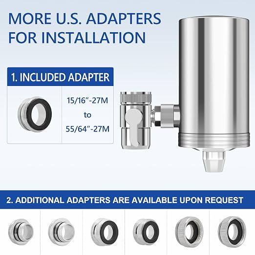 1200 Gallons Faucet Water Filter, 2.2 GPM Outlet Flow Rate Tap Water Filter