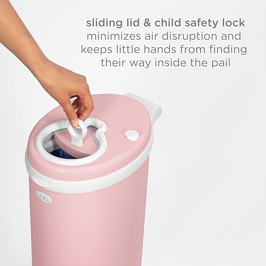 Ubbi Stainless Steel Diaper Pail, Odor Locking, No Special Bag Required, Award-Winning, Registry Must-Have, Fig Blossom