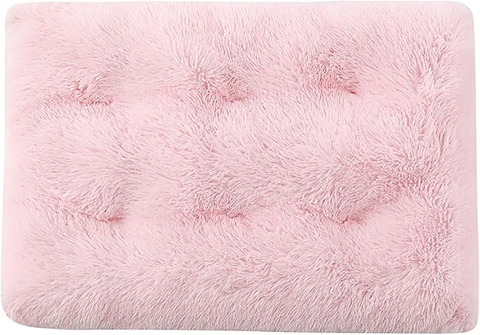 Dog Crate Mat, Dog Bed for Large Dogs, Comfy Fluffy Kennel Pad Anti-Slip for Dog beds & Furniture, Quilted Dog Bed for Pets for Medium/Small Dogs Cats (Color : Pink, Size : 36x25)
