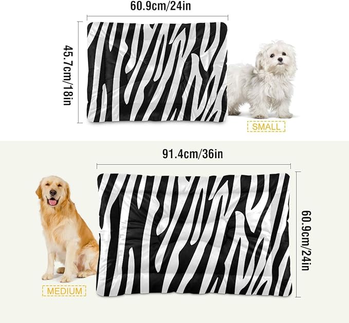 Zebra Stripes Pet Bed Cute Dog Bed Mat Absorbing Non Slip Pad Pet Sleeping Mat for Small, Medium, and Large Dogs Puppy Cat 24 in x 18 in