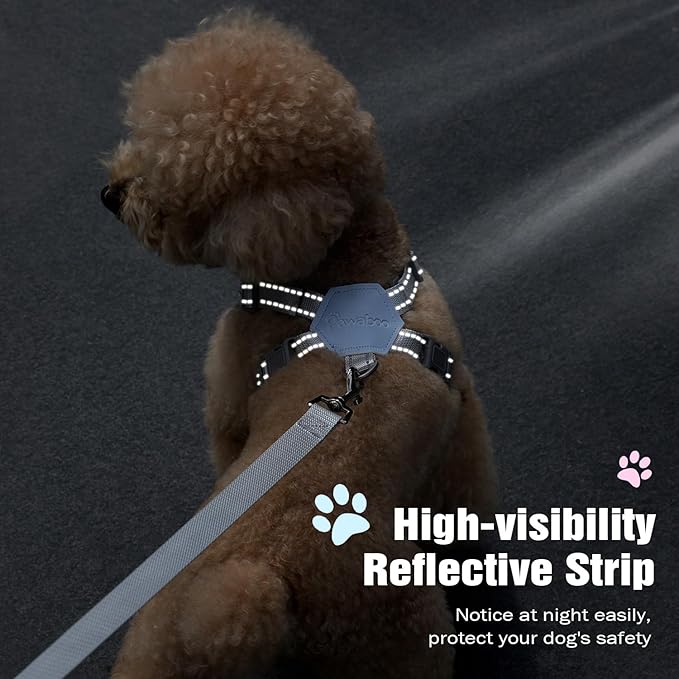 Pawaboo Small Dog Harness and Leash Set, Puppy Harness X-Frame No Pull No Choke, Dog Vest Harness Adjustable for Small Medium Sized Dogs, Soft Breathable Pet Harness for Walking Outing (S, Blue)