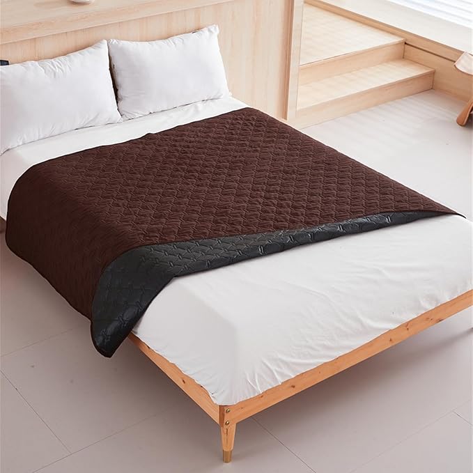 GIBZ Waterproof Dog Bed Blanket Cover Anti Slip Pet Furniture Protector Washable Large Washable Quilted Mat for Indoor, Coffee, 170x200cm
