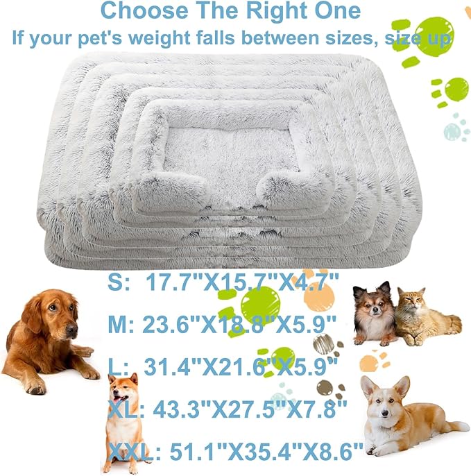 Dog Beds Large Sized dog Orthopedic, Sofa Dog Bed with Waterproof Lining and Nonskid Bottom, Rectangle Washable Dog Bed for Medium Small Dogs and Cats Comfortable ( Color : Gray , Size : 17 x 15" )