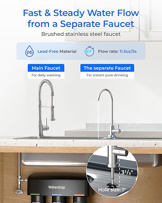 Waterdrop TSB-UF 0.01 μm Ultra Filtration Under Sink Water Filter System