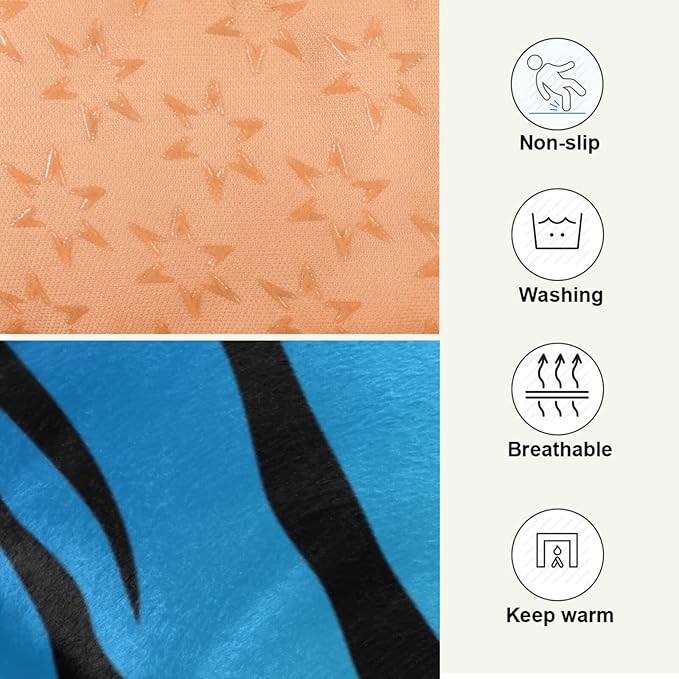 Pet Bed Blue Tiger Print Dog Bed Mat Absorbing Non Slip Pad Pet Sleeping Mat for Small, Medium, and Large Dogs Puppy Cat 36 in x 24 in