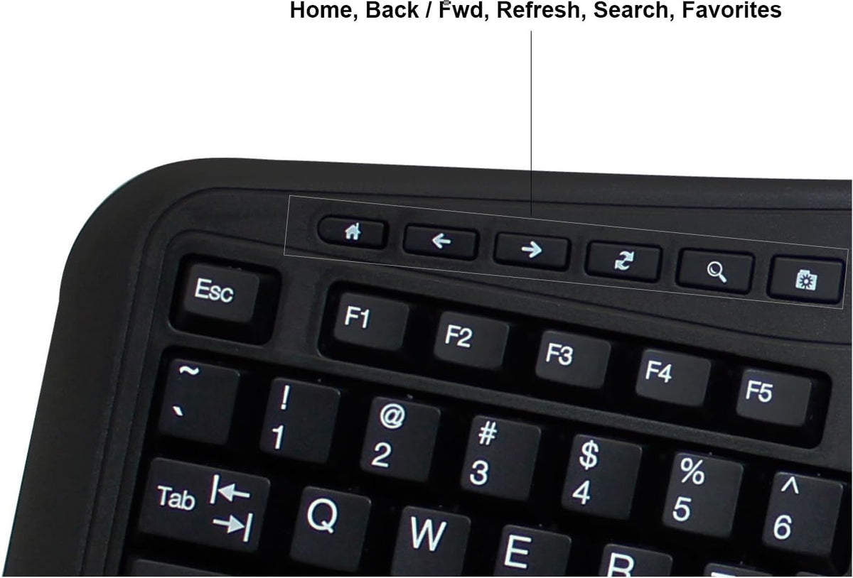 Adesso AKB-450UB Ergonomic Keyboard with Built-in Touchpad, Wired USB