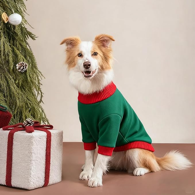 Custom Dog Hoodie, Personalized Sweatshirt with Photo Text Name Logo, Customized Hooded Sweater for Small Medium Large Dogs & Cats (Green + Red Sleeves, Medium)