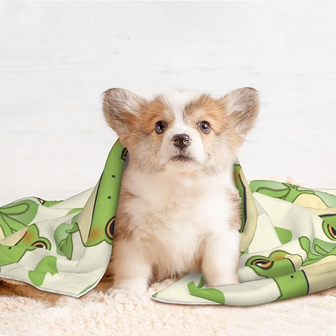 Cute Frogs Throw Blanket - Animal Blanket for Dog Cat Pet Blankets 40x30 for Couch Sofa Bed