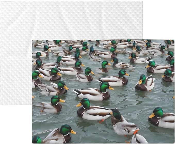 Waterproof Dog Blanket Soft Pet Blanket for Puppy Cat, Fleece Cat Throw Blankets for Furniture Bed Couch Sofa Reversible - Mallard Ducks Swimming