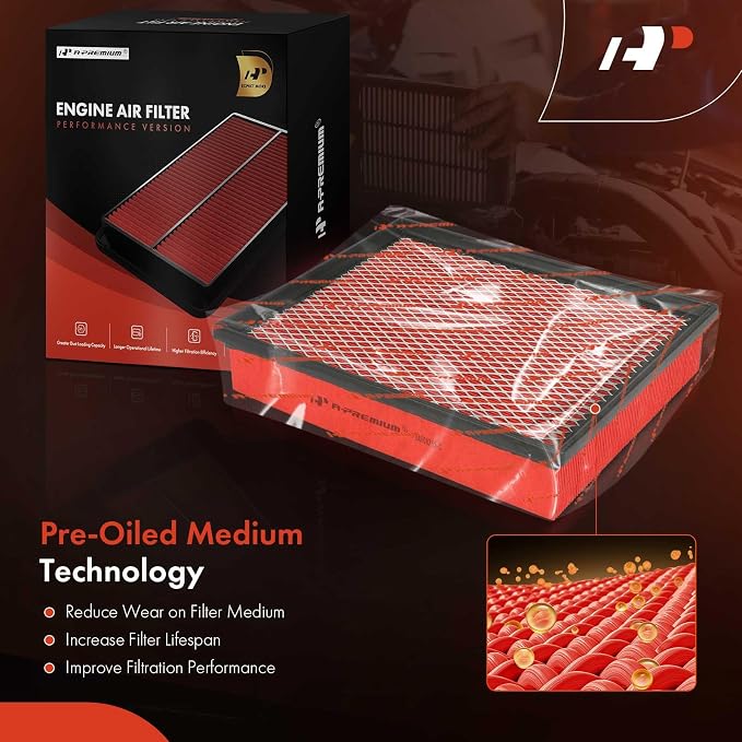 A-Premium Pre-oiled Engine Air Filter Compatible