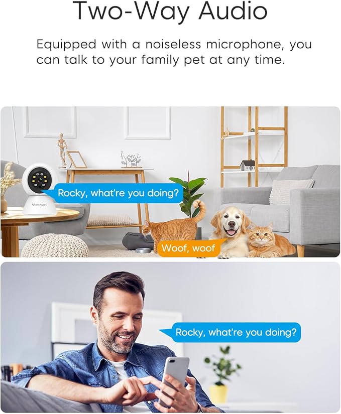 VSTARCAM Inside Cameras for House, 1080P with 5X Zomm, 360° Pan-Tilt, Color Night Vision, Motion Detection, Real-time Alerts, 2-Way Audio, Compatible with Alexa, Cloud & SD Card Storage(up to 256GB)