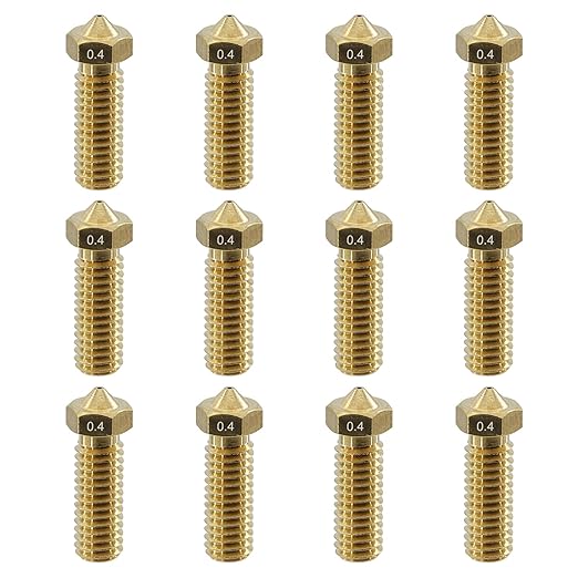 12Pcs Volcano Nozzles 0.4mm, Vyper Nozzles M6 Thread Hotend Extruder Volcano