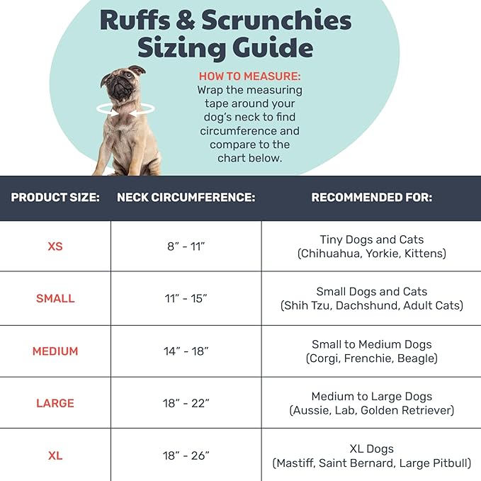 Huxley & Kent Ruff Pet Scrunchy | Santa (Small) | Festive Christmas/Holiday Neckwear for Dogs/Cats | Fun Stretchable Costume Accessory | Soft Collar with Bells