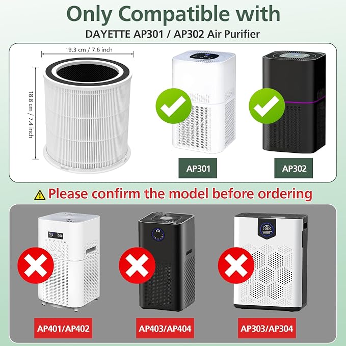 AP301 AP302 HEPA filter Replacement, ONLY