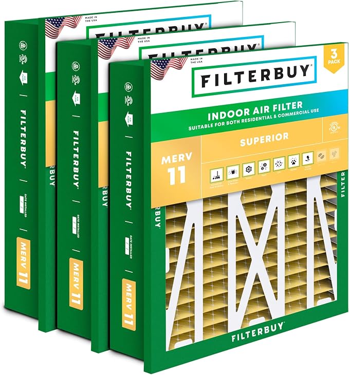 Filterbuy 20x20x5 Air Filter MERV 11 Superior Pet & Allergy Defense,