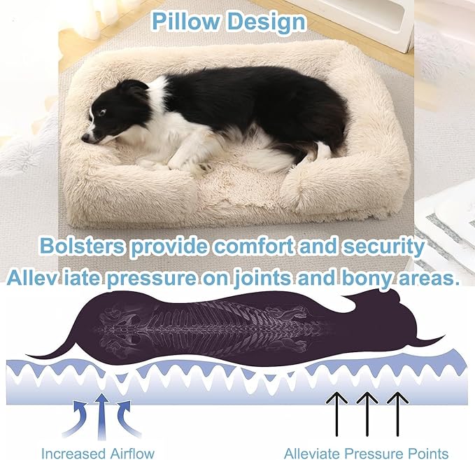 Dog Beds Large Sized dog Orthopedic, Sofa Dog Bed with Waterproof Lining and Nonskid Bottom, Rectangle Washable Dog Bed for Medium Small Dogs and Cats Comfortable ( Color : Brown3 , Size : 23 x 18" )