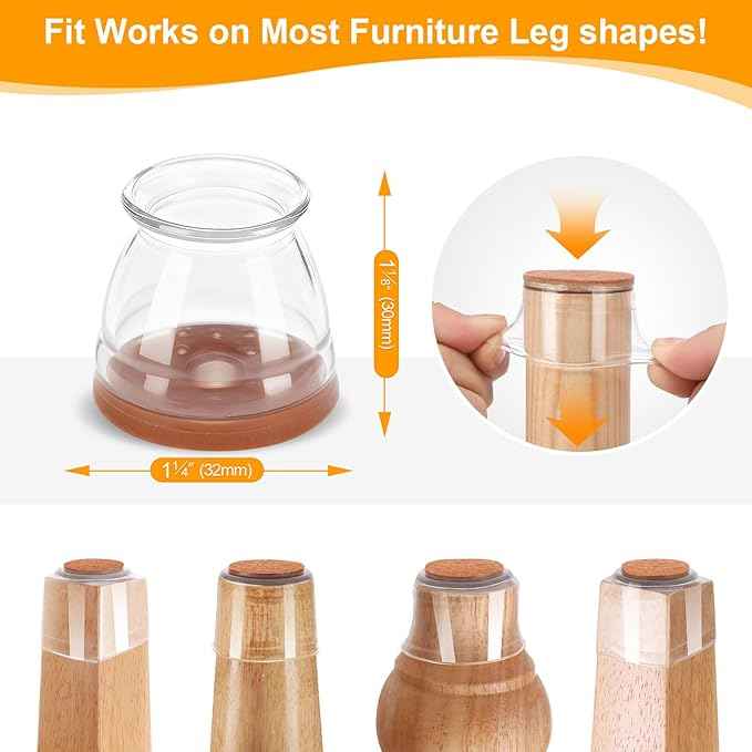 CHUNZEXI 48 Pack Chair Leg Floor Protectors