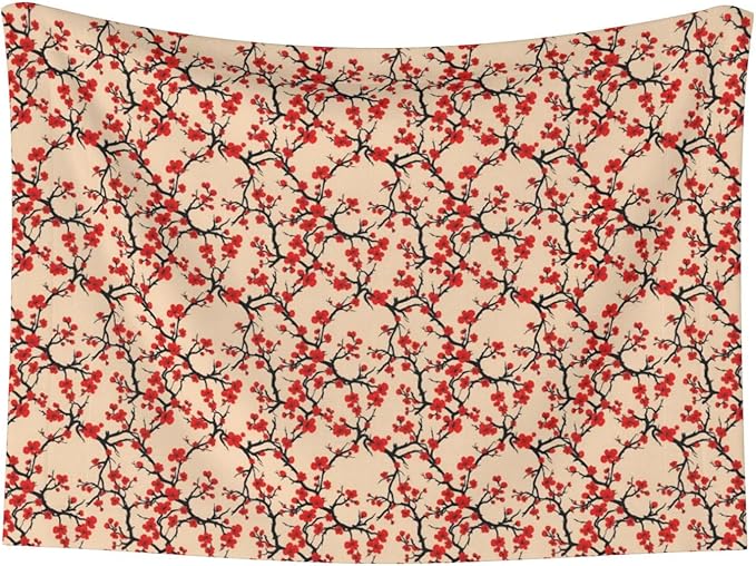 Double Sided Plush Pet Blanket with Cozy Dot Texture and Smooth Reverse, Blossom Japanese Cherry, Reversible Throw for Dogs Cats on Couches Beds Crates