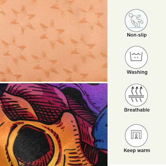 Purple Skull Pet Bed Cute Dog Bed Mat Absorbing Non Slip Pad Pet Sleeping Mat for Small, Medium, and Large Dogs Puppy Cat 24 in x 18 in