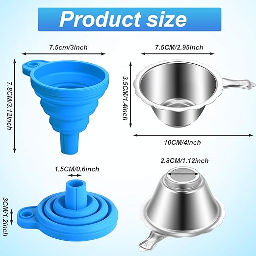 Boao 6 Pack Resin Funnels Filter 3D Printer Accessories Include Collapsible