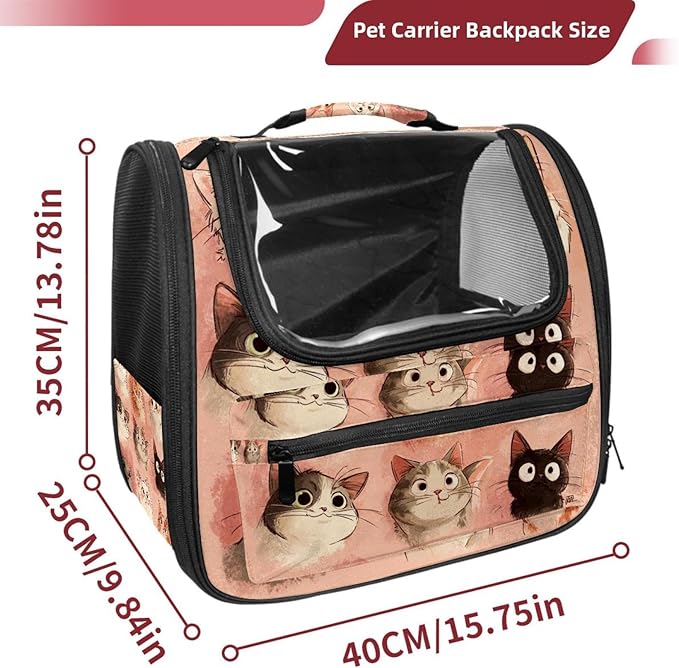 Cute Cats (3) Pet Carrier Soft Sided Carrier for Small Medium Cats Dogs