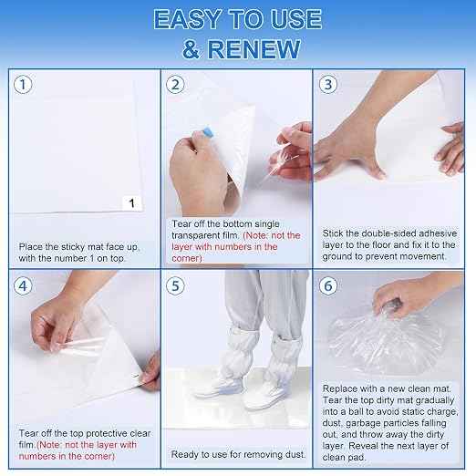 Sticky Mat Tacky Adhesive Pads 300 Sheets, 30 Sheets/Pack, Thickened Cleaning