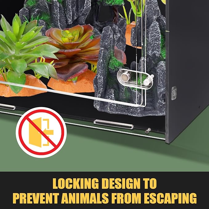 Reptile Tank 12x12x18 Terrarium – PVC Reptile Enclosure for Gecko, Snake, and Lizard – Compact Tree-Dwelling Terrarium for Small Pets