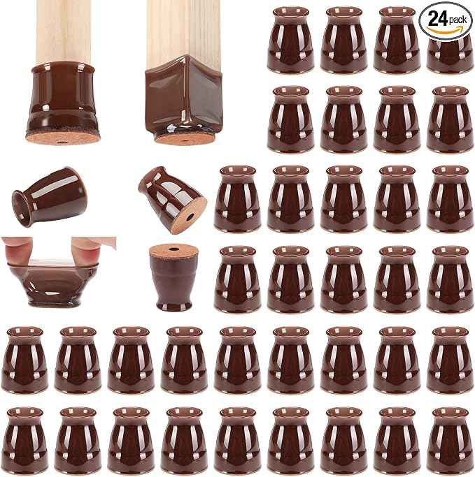 CHUNZEXI 24 Pack Extra Small Chair Leg Floor Protectors