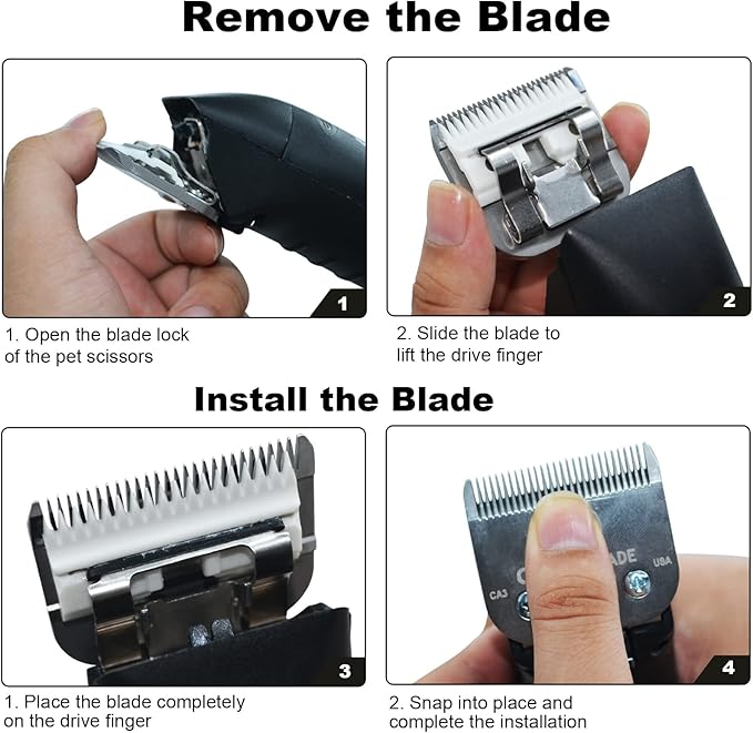 Audoc 1Pack 10 Blade Dog Groomg Blades Compatible with Pet Clipper/Oster A5/Wahl KM Series Dog Clipper,Ceramic Blade & Stainless Steel Blade