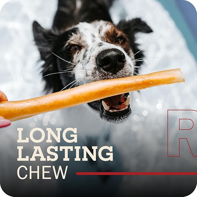 Beef Collagen Sticks - Long Lasting Chews. Bully Sticks Alternative, High Protein Dental Treats with Natural Collagen for Dogs. Supports Joint, Skin & Coat Health