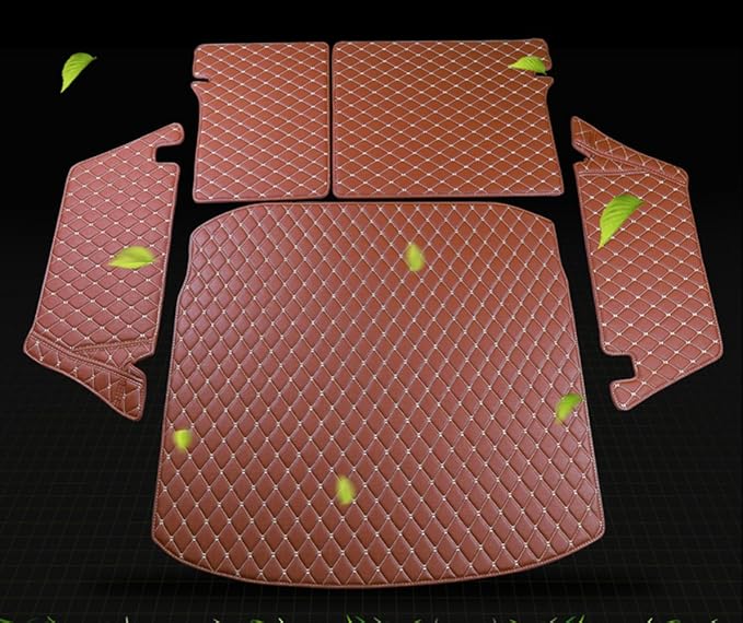 Car Trunk Mat for Mercedes GLC Class SUV GLC200 GLC260 GLC300 2016-2022 Full Coverage Cargo Mat+Backrest Cover+Both Sides Panel Replacement Black w/Gold Stitching