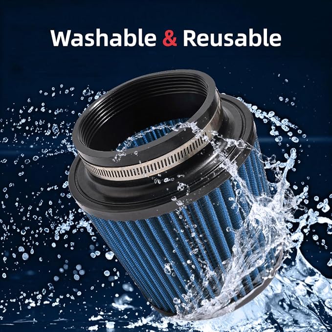 3" 3.5" 4" Inlet Car Replacement Cold Air Intake Filter 76mm 89mm 102mm 3 Sizes