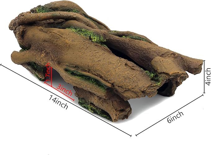 JIHAQUA Aquarium Resin Bark Terrarium Decor, Lizard, Snake or Reptile Hide,Lizard, Spider and Aquarium Fish Hide Cave (Large Bark B)