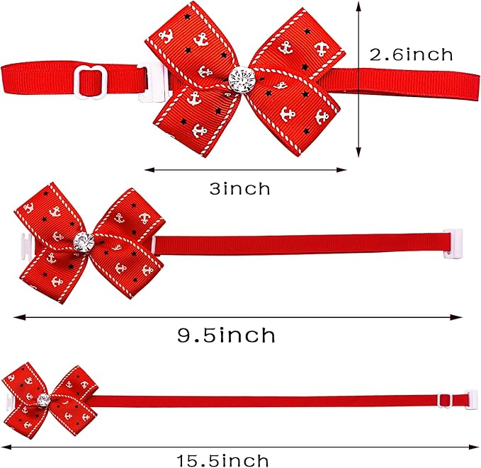 PET SHOW 50 Pack Small Dog Bow Ties Collar Bulk Puppy Cats Boy Girl Bowties Adjustable Neckties Pet Grooming Accessories Assorted Randomly(Daily Style)