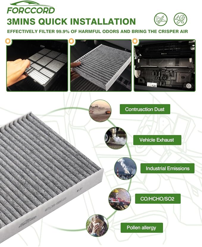 1 HEPA Pack Cabin Air Filter and 1 Pack Engine Air Filter fit